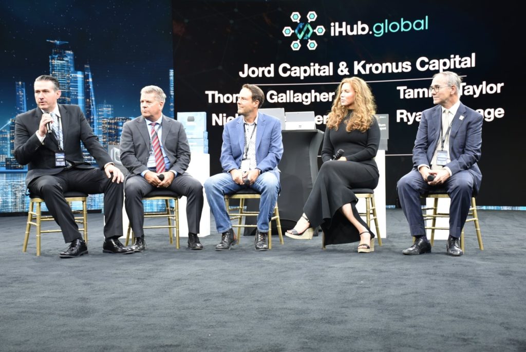 Jord Capital and Kronus Capital Funding Partners on Stage at iHub Global Launch Event in Las Vegas at Worre Studios - ewoah Technology Leader Serial Entrepreneur Jord Capital and Kronus Capital Funding Partners on Stage at iHub Global Launch Event in Las Vegas at Worre Studios