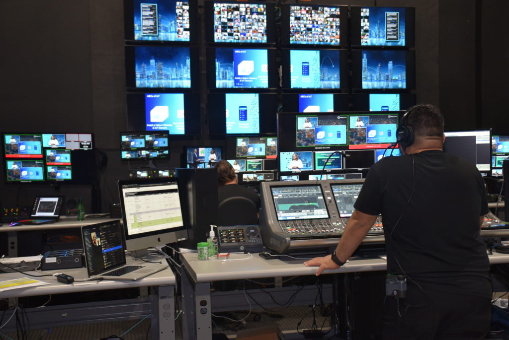 Behind the Scenes Control Room at iHub Global Launch Event in Las Vegas at Worre Studios